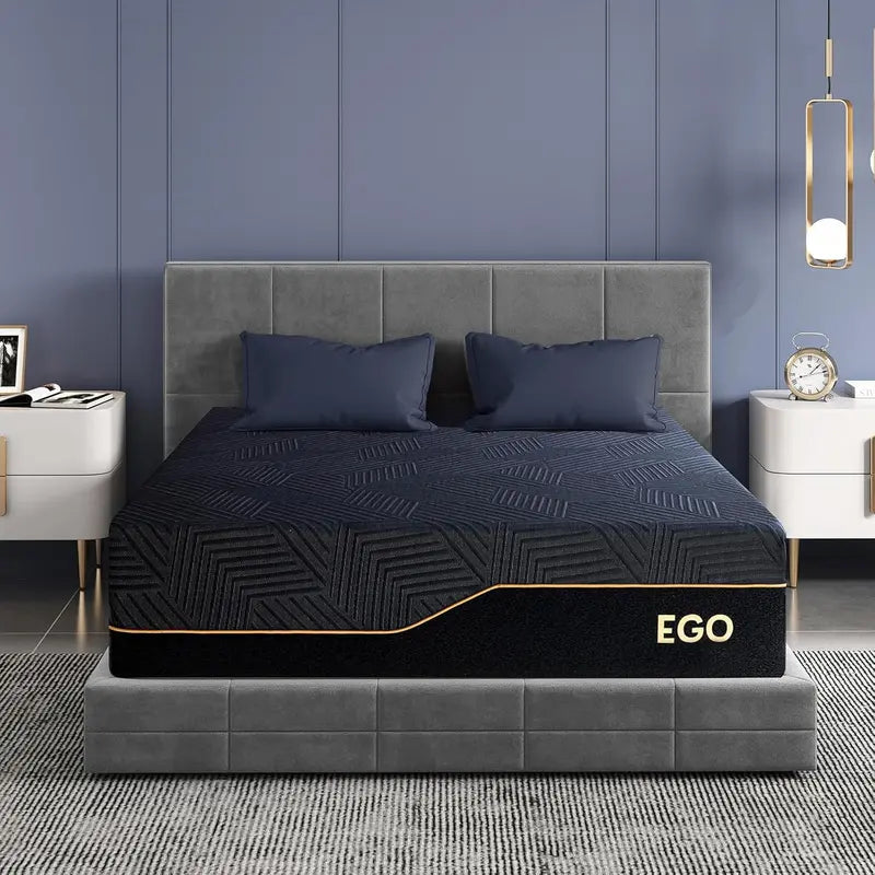 MLILY EGOHOME Queen 14″ Copper Gel Memory Foam Mattress  Therapeutic Support, Made in USA