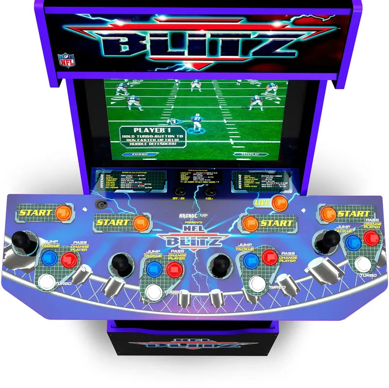 Arcade1Up NFL Blitz Arcade Cabinet  Licensed Football Action, Lit Marquee & Riser Included