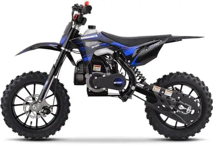 MotoTec Thunder 50cc 2-Stroke Kids’ Blue Gas Dirt Bike