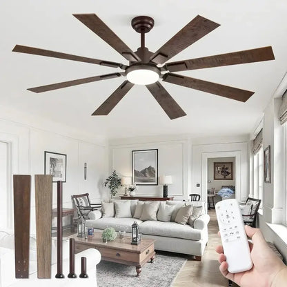 Zmishibo 72-Inch Ceiling Fan with Integrated Light & Remote Control  Indoor/Outdoor Rated