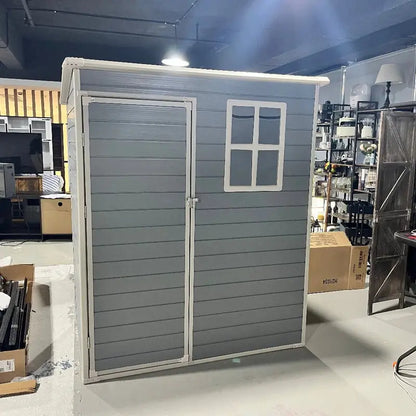 5′ x 3′ Grey Resin Utility Storage Shed with Ventilated Window