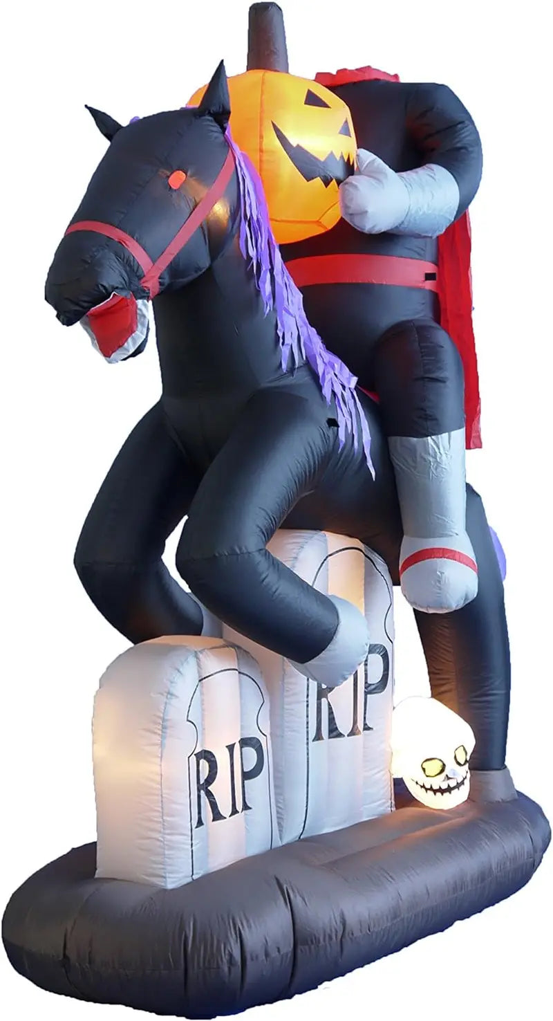 6.5-Foot Inflatable Headless Horseman for Spooky Outdoor Decor