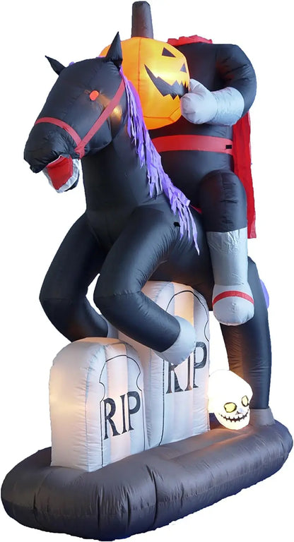 6.5-Foot Inflatable Headless Horseman for Spooky Outdoor Decor