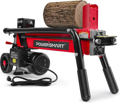 7-Ton Electric Log Splitter  Horizontal Full-Beam Design, 3500 RPM Motor, Steel Wedge for Firewood