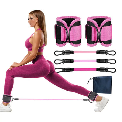 Ankle Resistance Band Set  Includes Cushioned Cuffs, Ideal for Booty & Lower-Body Workouts