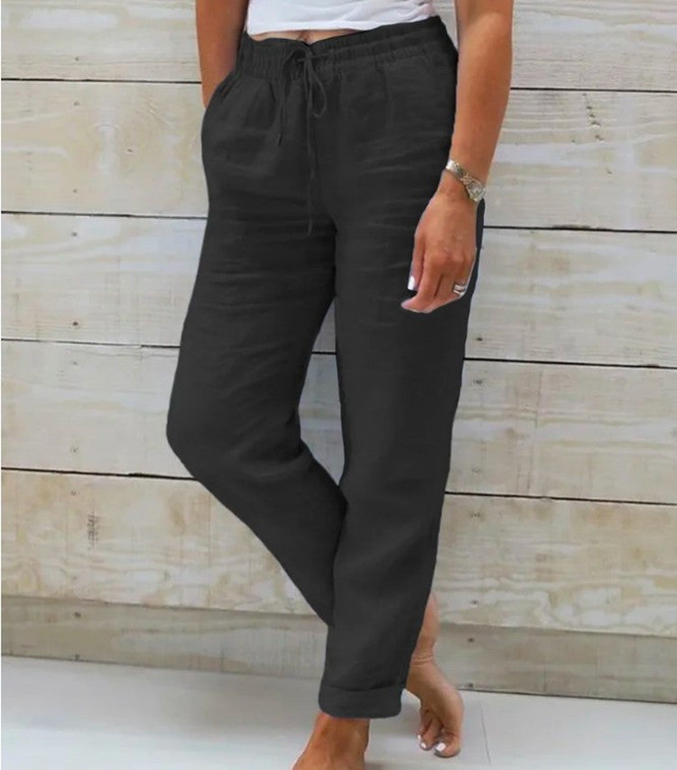 Pantalon Lin et Coton Taille Haute "Riviera"