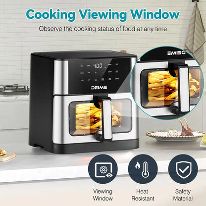 DEIME 10.2QT High-Capacity Oil-Free Air Fryer Oven  1700W Large Convection Cooking System