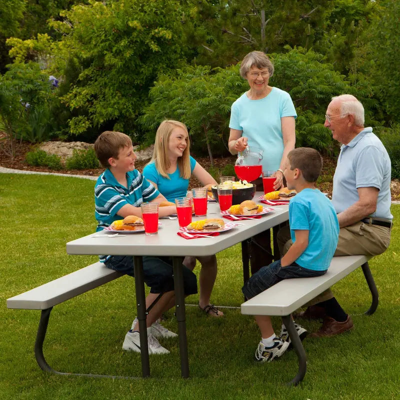 Lifetime 6-Foot Folding Picnic Table  Durable Putty-Colored Outdoor Table (Model 22119)