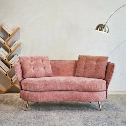 Luxury Velvet Loveseat Featuring Gold-Tone Metal Legs  Contemporary Sofa