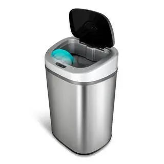 NINESTARS 21 Gal Infrared Sensor Stainless Steel Trash Can, Auto-Open, Fingerprint-Resistant