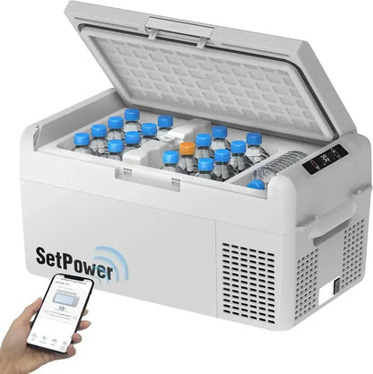 12V Portable Refrigerator  21-Quart Electric Car Freezer with 50-Hour Runtime