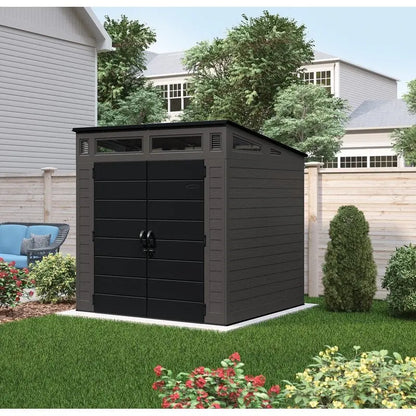 Modernist Resin Storage Shed  7.2 ft x 7.3 ft x 7.5 ft with Sleek Profile