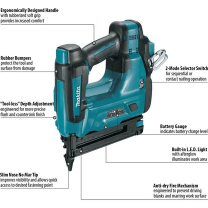 Makita 18-Volt LXT Lithium-Ion 18-Gauge Cordless Brad Nailer (Tool-Only) XNB01Z