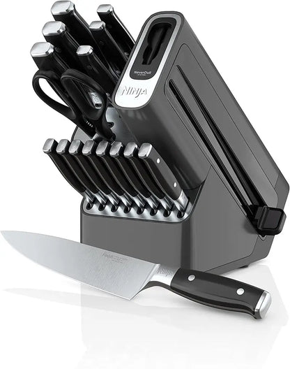 Ninja Foodi NeverDull 17-Piece Knife Block Set  Includes Built-in Sharpener, Stainless Steel Blades