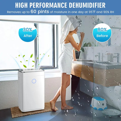 60-Pint High-Capacity Dehumidifier for Spaces up to 4000 Sq. Ft  Digital Display & Large Tank