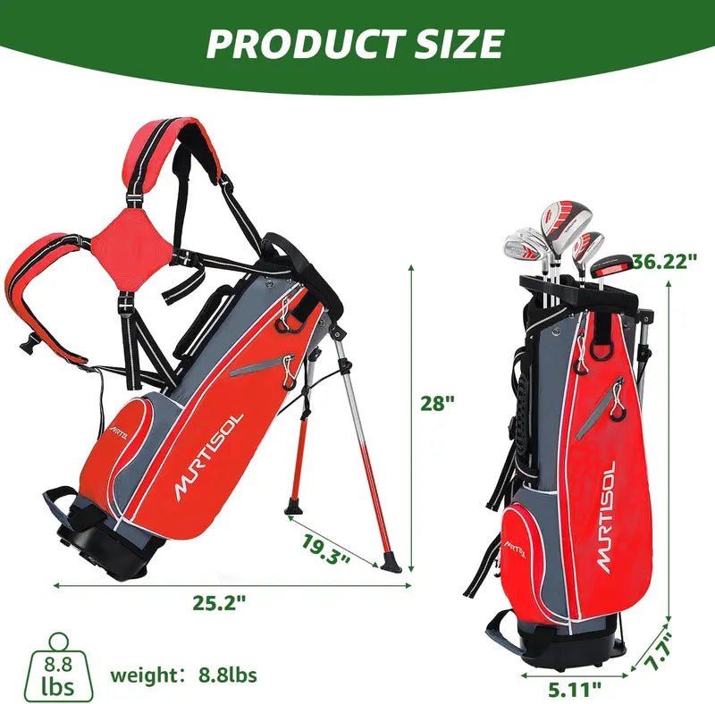XDriveMax Kids’ Golf Set  Complete Starter Bundle with Carry Hood, Age-Appropriate Clubs & Accessories