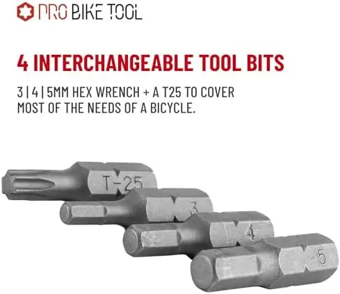 PRO BIKE TOOL 4-6 NM Adjustable Torque Wrench Set  3/4/5mm Allen & T25 Bits  Home & Bike Maintenance Kit