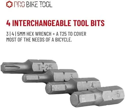 PRO BIKE TOOL 4-6 NM Adjustable Torque Wrench Set  3/4/5mm Allen & T25 Bits  Home & Bike Maintenance Kit
