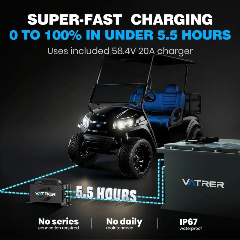 48V 105Ah Lithium Iron Phosphate Battery  Smart BMS, Touchscreen Monitor & Bluetooth App Control