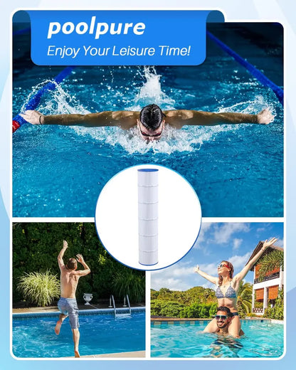 POOLPURE PLFPCC130 Replacement Cartridge Filter  Compatible with Pentair Clean & Clear Plus 520, Unicel C-7472, Filbur FC-1978 & More