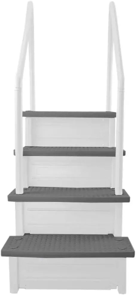 Select Anti-Slip In-Pool Steps  Gray Safety Stairs for Above-Ground Pools, Fits 48¡å54¡å Deck Heights, 300 lb Capacity