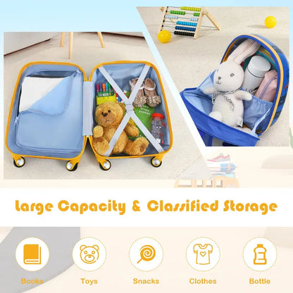 Kids’ Travel Luggage Set  12-Inch and 18-Inch Carry-On Suitcases Designed for Young Travelers