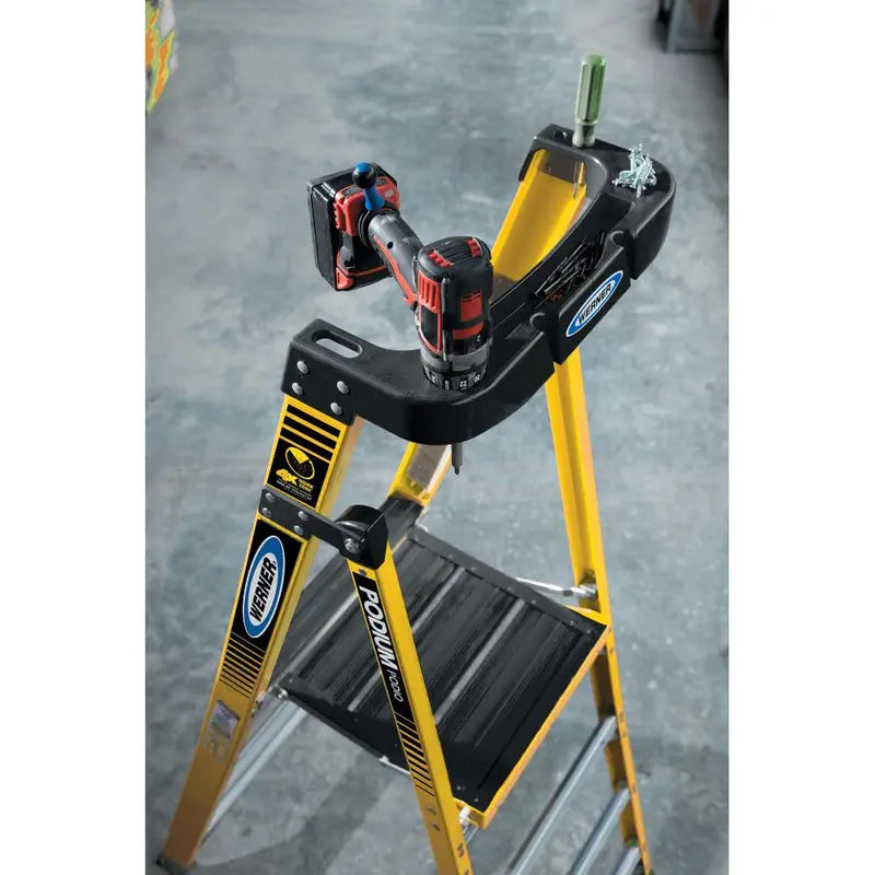 Podium 8-ft Fiberglass 375-lb Type IAA Step Ladder