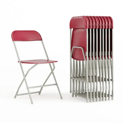 Heavy-Duty Folding Plastic Chair  10-Pack Event Seating, 650 lb Capacity per Chair