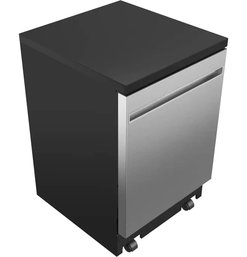 24″ Stainless Steel Portable Dishwasher  Compact Countertop Unit with Sanitize Cycle Function