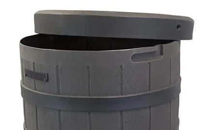 Good Ideas Rain Wizard Rain Barrel  American Oak Finish with Darkened Ribbed Design