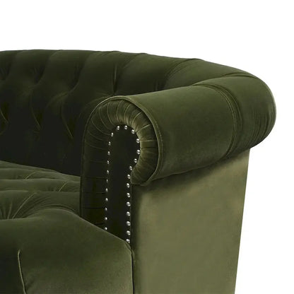 La Rosa 84-Inch Mid-Century Velvet Chesterfield Sofa  Tufted & Upholstered
