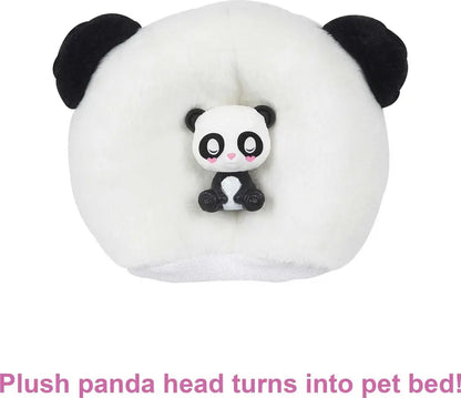 Barbie Cutie Reveal Fashion Doll with Panda Plush Costume, Mini Pet & Accessories
