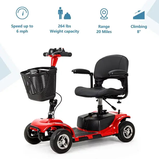 2025 UltraLite A898 Portable 4-Wheel Mobility Scooter  Lightweight Design, 14-Mile Range