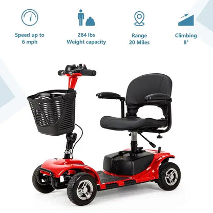2025 UltraLite A898 Portable 4-Wheel Mobility Scooter  Lightweight Design, 14-Mile Range