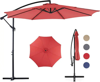 9.8-Foot Cantilever Patio Umbrella with Tilt Function and UV-Protective Canopy