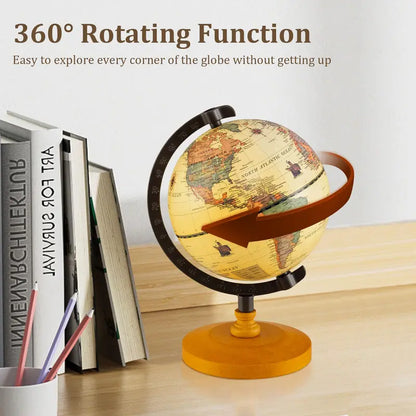 5.5-Inch Vintage-Style World Globe with Curved Alloy Stand