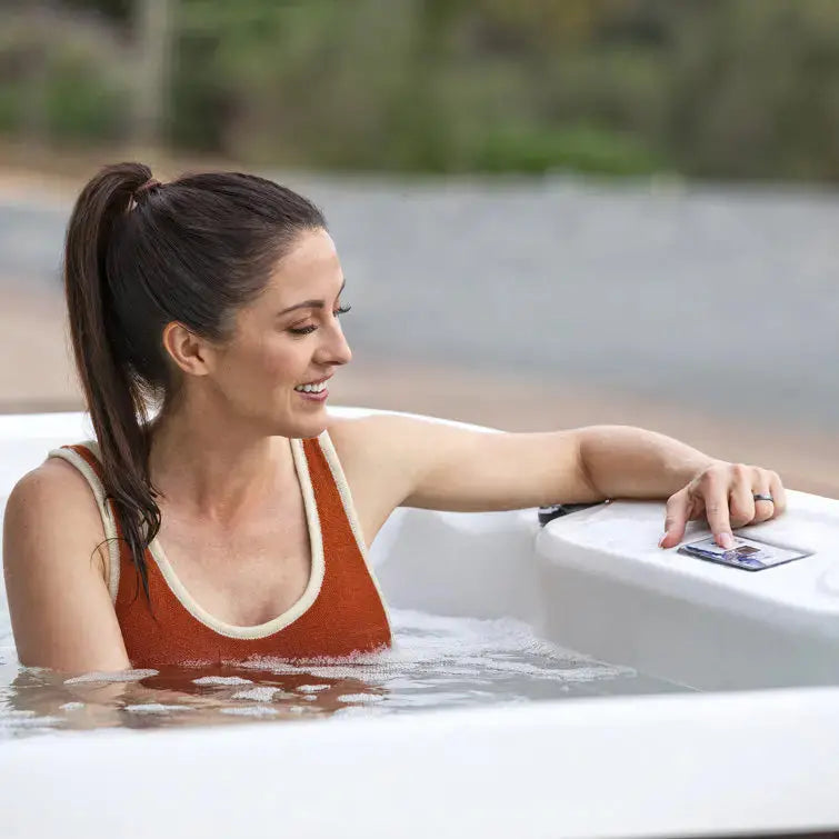 Lifesmart 7-Person Espresso Hot Tub with 65 Jets, Ozonator, and 230V Operation