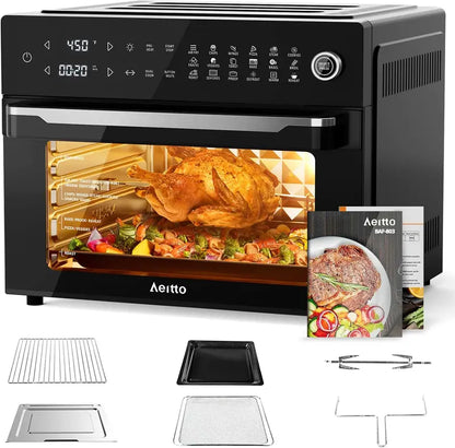 Aeitto 32-Quart PRO Air Fryer Oven Combo  19-in-1 Digital Countertop Appliance with Rotisserie, Dehydrator, and Full Accessory Kit