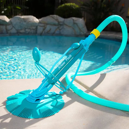 XtremepowerUS Automatic Suction Pool Cleaner, Includes 10 Hoses, Eco-Friendly, Self-Navigating, Cleans Bottom & Walls