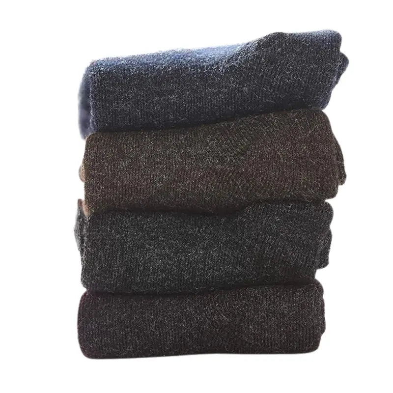 Women’s Wool-Blend Thermal Socks (4-Pack)  Breathable, Knit Crew Socks for Cold Weather