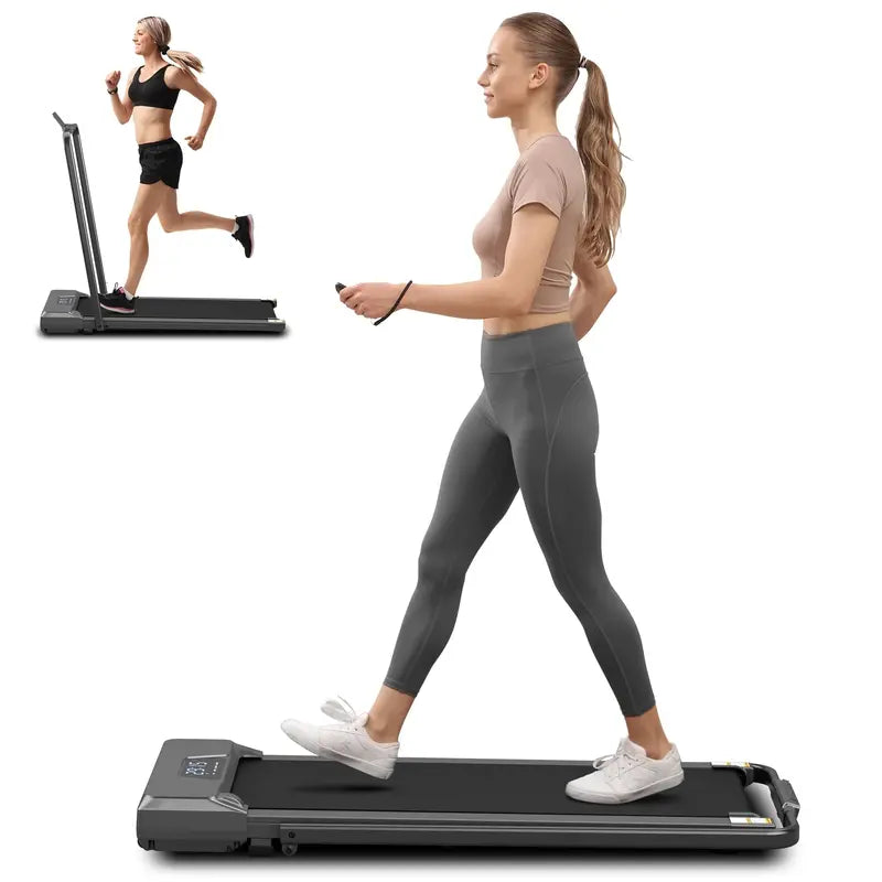 Foldable Under-Desk Walking Pad Treadmill — Dual-Mode (Walking/Running), 7.5 MPH, LED Display & Remote Control