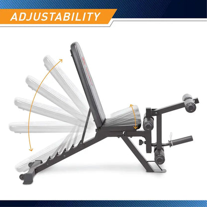 Marcy 6-Position Adjustable Utility Bench with High-Density Foam Padding and Durable Steel Frame
