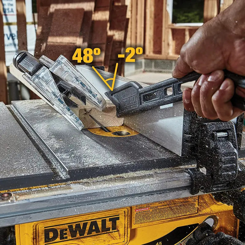 DEWALT DWE7485 Compact Jobsite Table Saw  8-1/4″ Blade Precision Cutting System