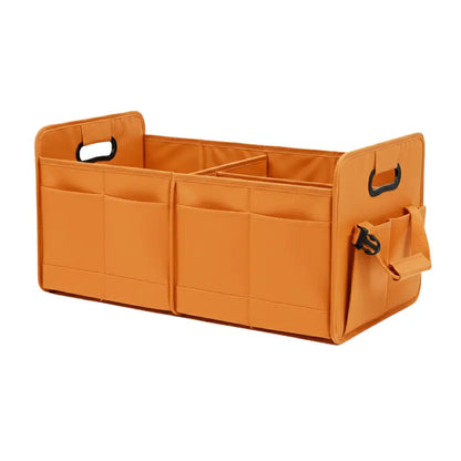 70-Liter Collapsible Car Trunk Organizer with Mesh Pockets and Sturdy Handles