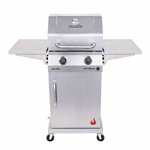 2-Burner Cabinet-Style Liquid Propane Grill  Stainless Steel Construction & Built-In Storage