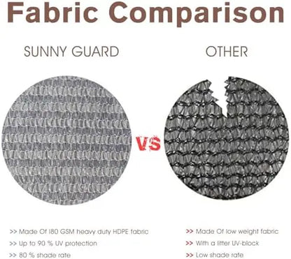 SUNNY GUARD 3×10′ Brown-Grey Heavy Duty Balcony Privacy Screen for Outdoor Patio Deck