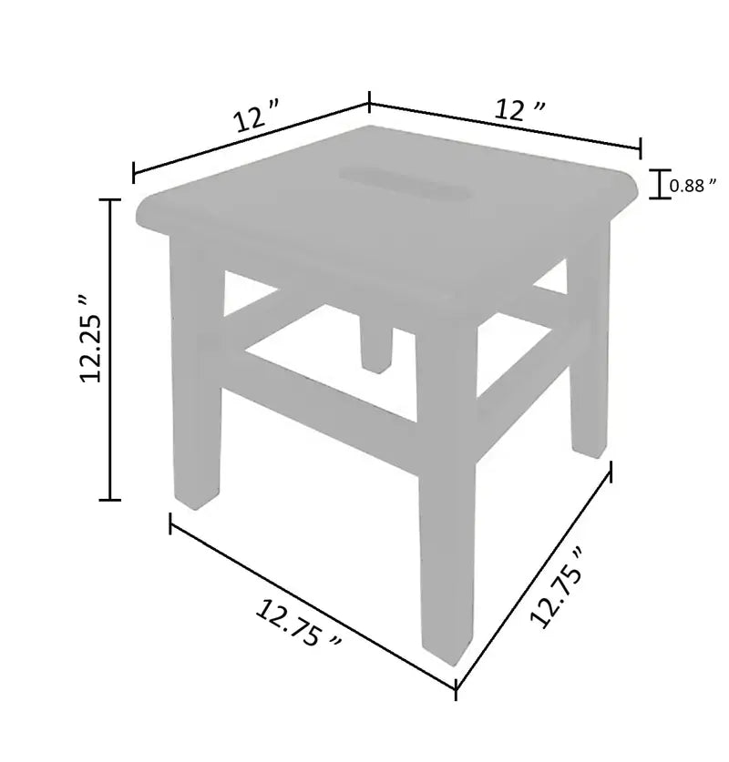eHemco Solid Hardwood Wooden Step Stool for Adults and Kids, 12.25 Inches Height, Natural