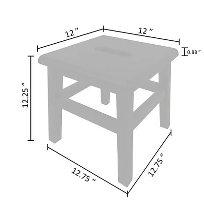 eHemco Solid Hardwood Wooden Step Stool for Adults and Kids, 12.25 Inches Height, Natural