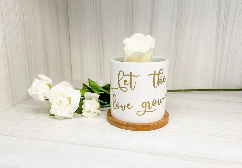 Personalized Ceramic Planter with Custom Text or Design