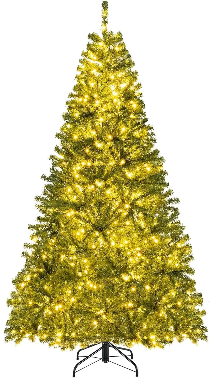 6-, 7-, or 8-Foot Remote-Controlled Pre-Lit Christmas Tree with Warm White LEDs